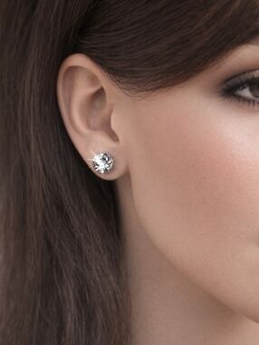 Croft & Barrow Silver tone Round Crystal Stud Earrings | 2/$30 | Fashion Jewelry